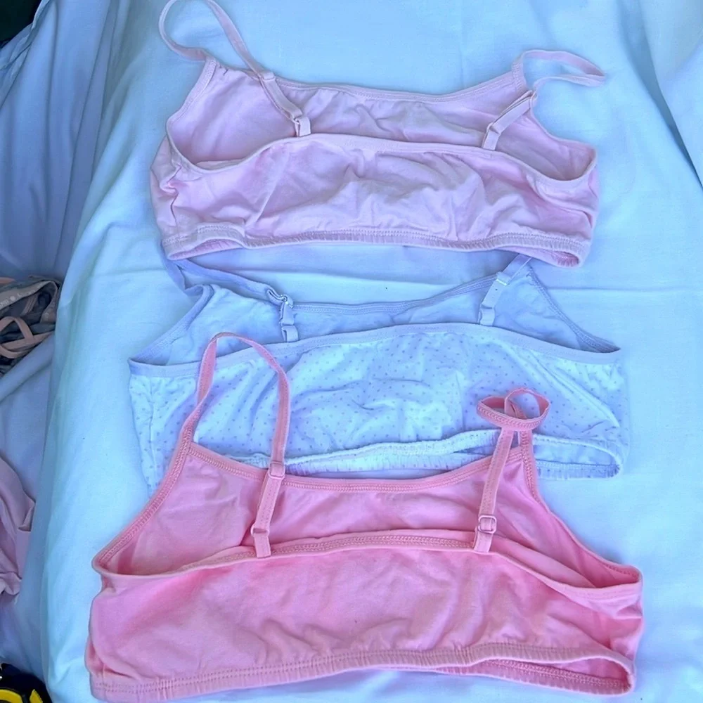 The Place Pink and Light Blue Bandeau Set. This is a set of 3